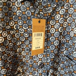 Men's Floral Pattern Shirt - Blue and Brown